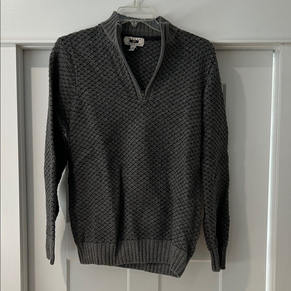 Joseph Abboud Charcoal Zip-Up Sweater